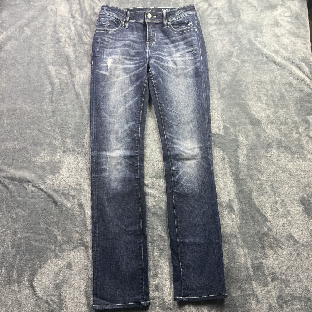 Buckle Black Fit No 53 Womens 26x34 Straight Jeans Distressed Dark Wash